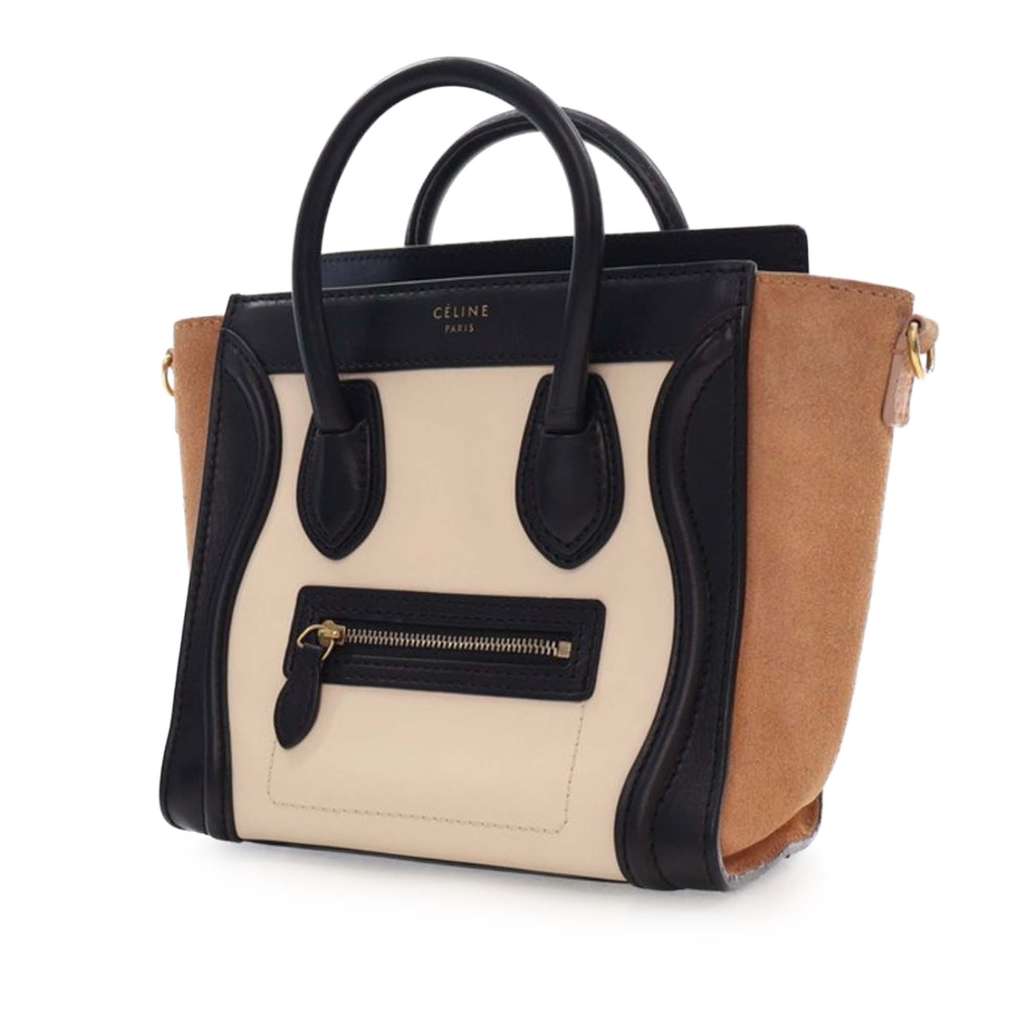 Celine Nano Tricolor Leather Luggage Tote - Back view