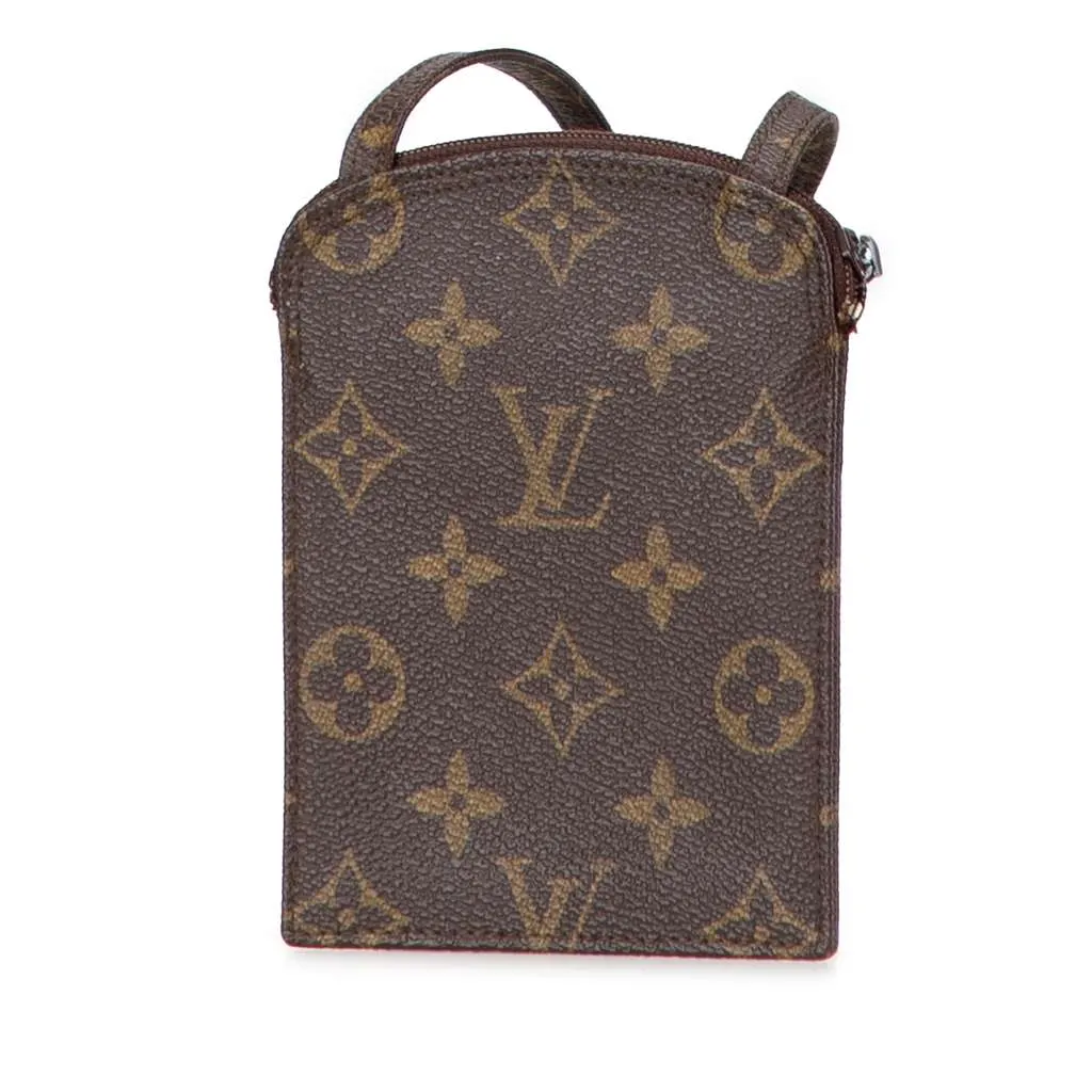 Louis Vuitton Monogram Pochette Secret Passport Holder Brown Good - Back View