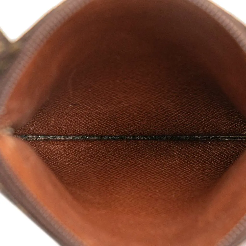 Louis Vuitton Monogram Pochette Secret Passport Holder Brown Good - Model View