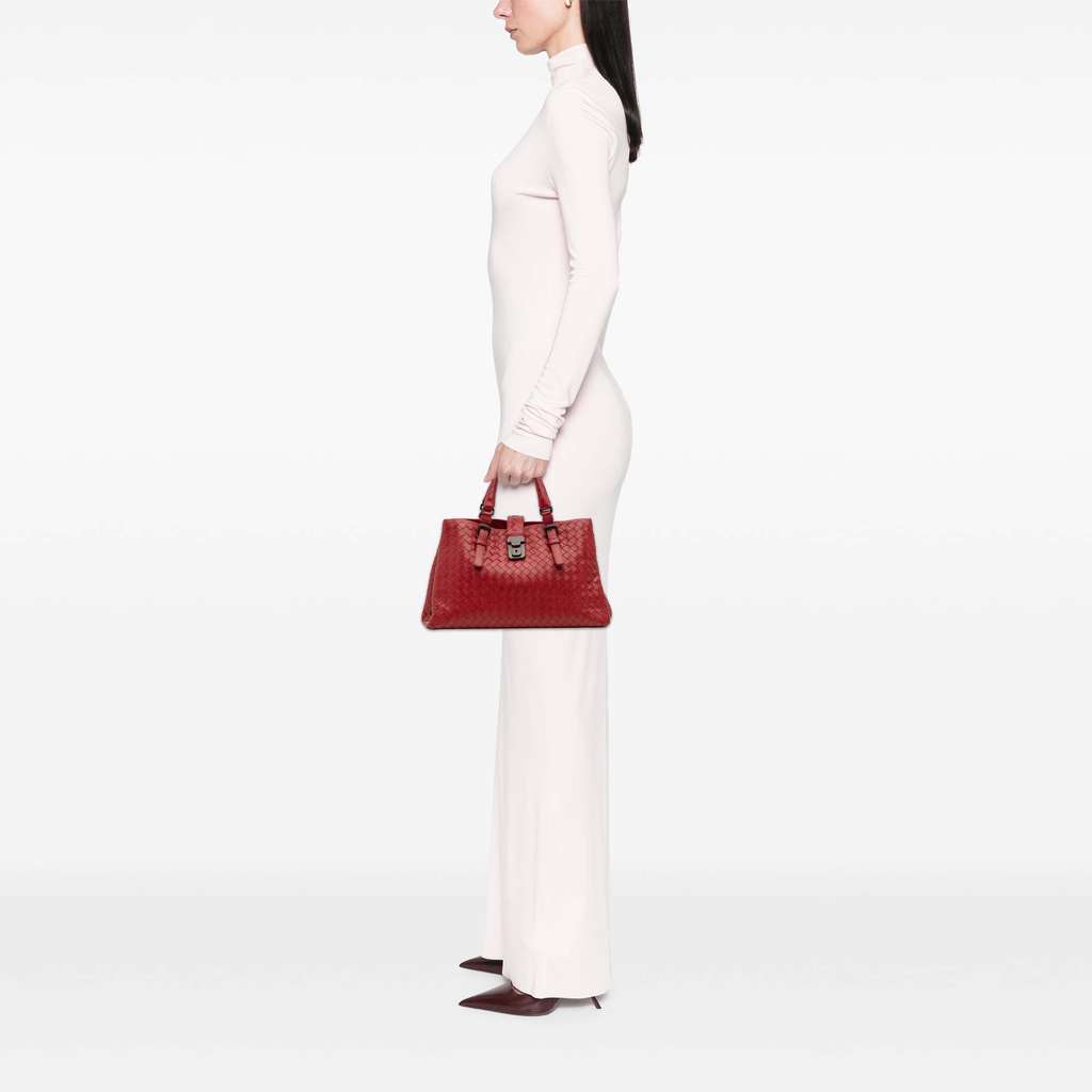 Bottega Veneta Small Nappa Intrecciato Roma Satchel - Image 14