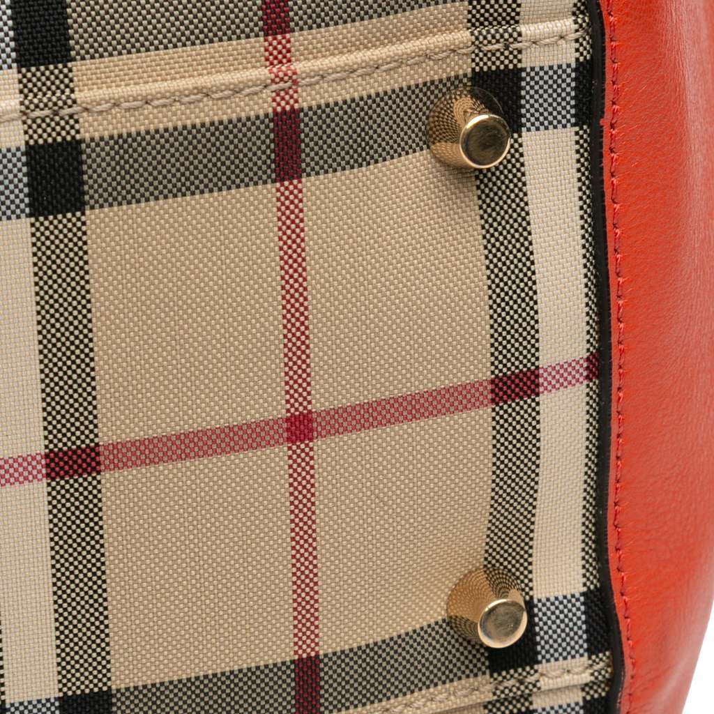 Burberry Small Haymarket Check Canvas and Leather Canterbury Tote - 5