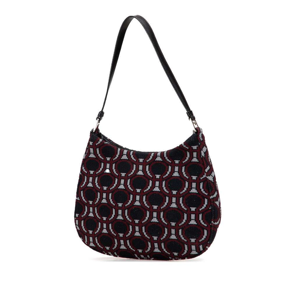 Prada Jacquard Knit Cleo Shoulder Bag - Back view