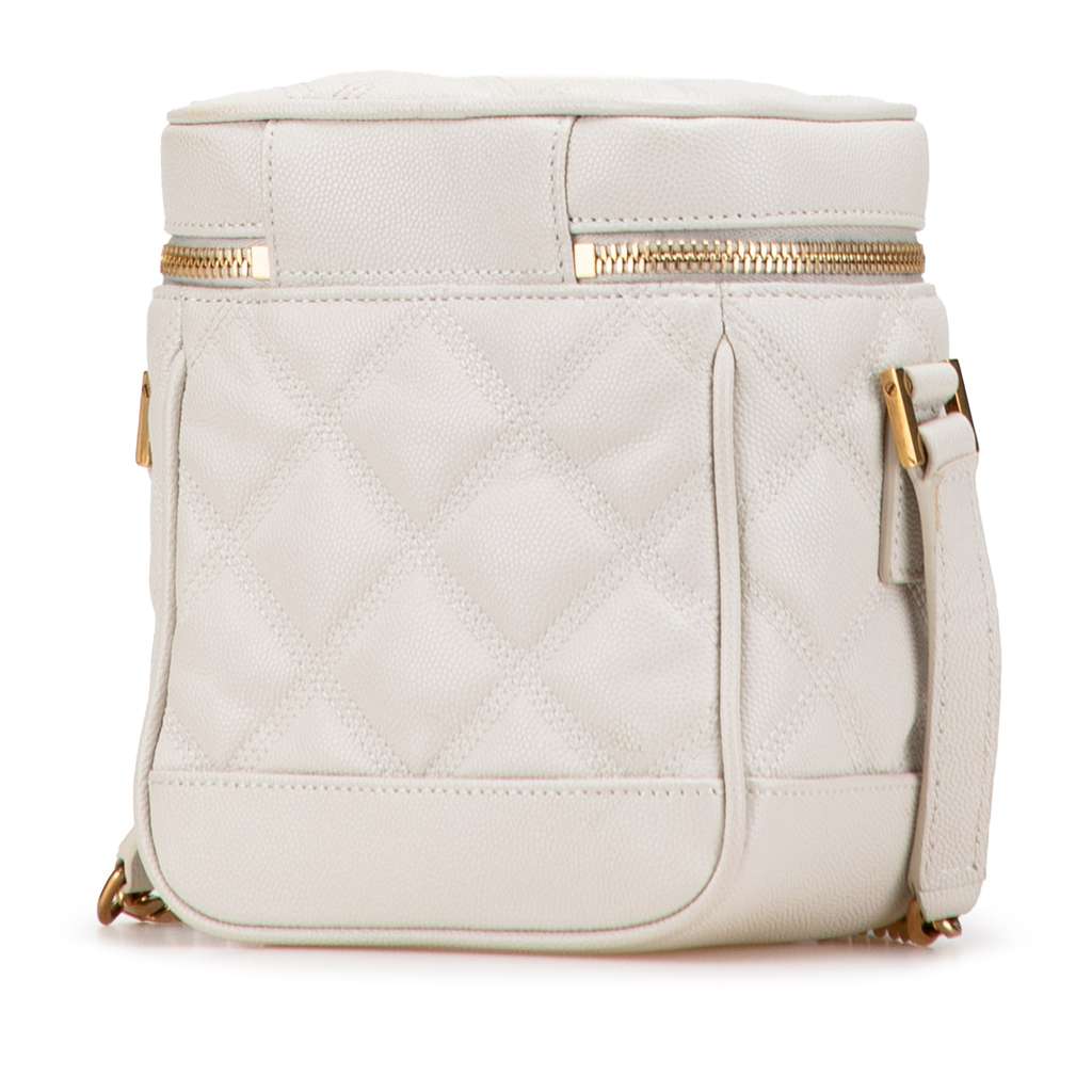 Saint Laurent Grain de Poudre Quilted 80's Vanity Bag - Back view