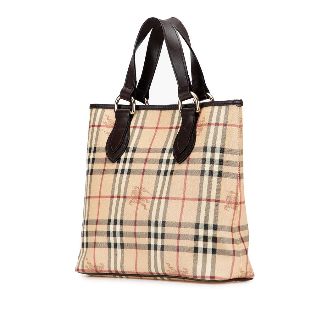 Burberry Haymarket Check Coated Canvas Tote - Back view
