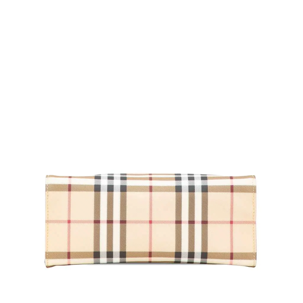 Burberry House Check Coated Canvas Tote Brown Canvas Good - Inside View