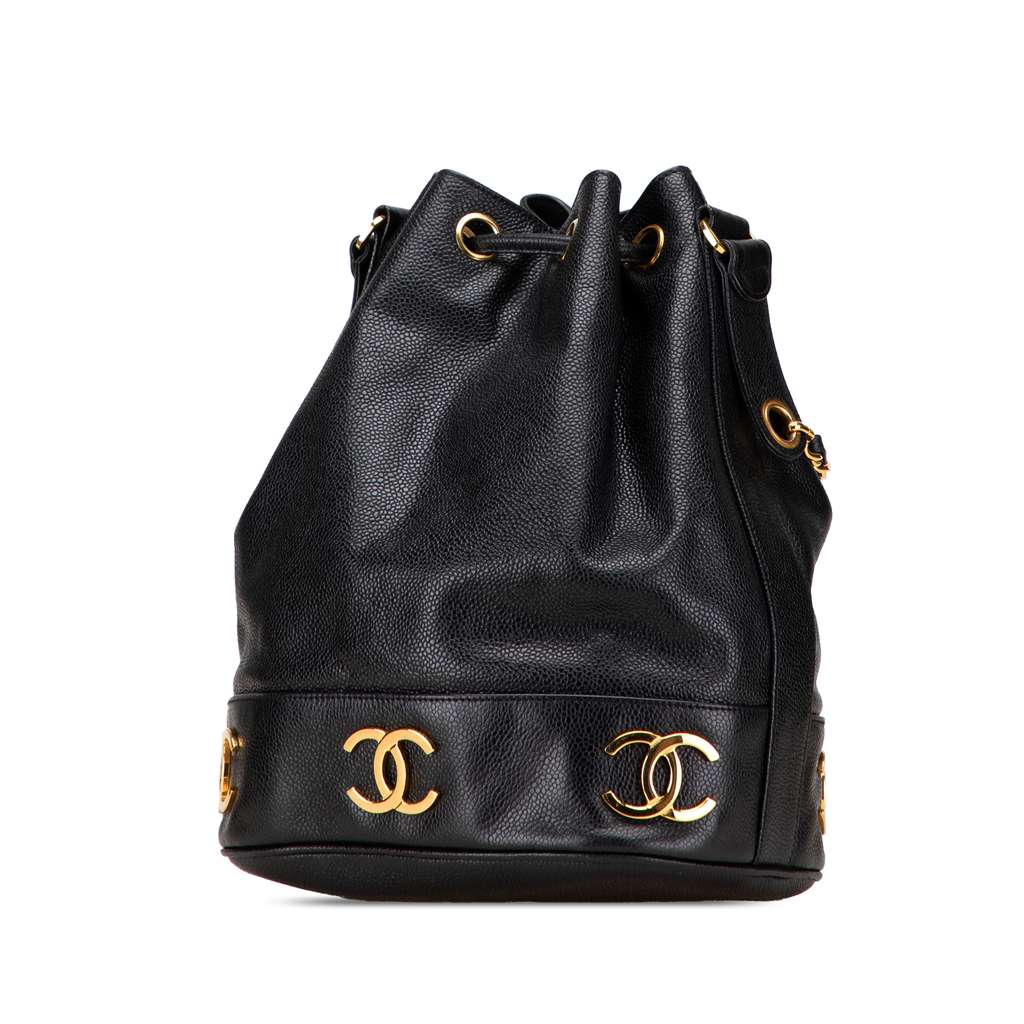 Chanel Caviar Triple CC Drawstring Bucket Bag - 2