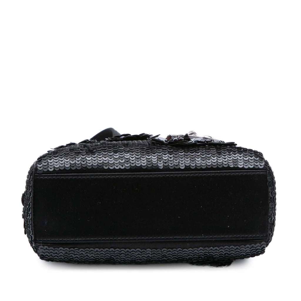 Dior Mini Satin Sequin Flower Embellished Lady Dior - 3