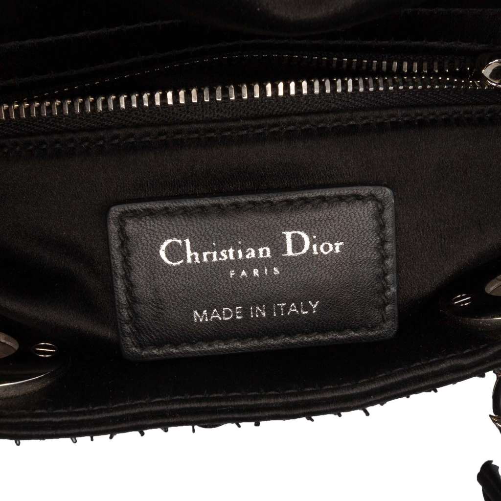 Dior Mini Satin Sequin Flower Embellished Lady Dior - 5