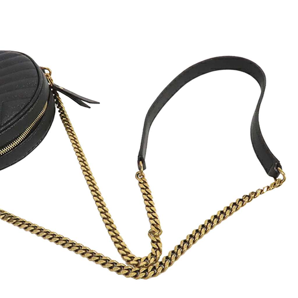 Saint Laurent Grain De Poudre Chevron Round Vinyle Camera Bag - Image 11