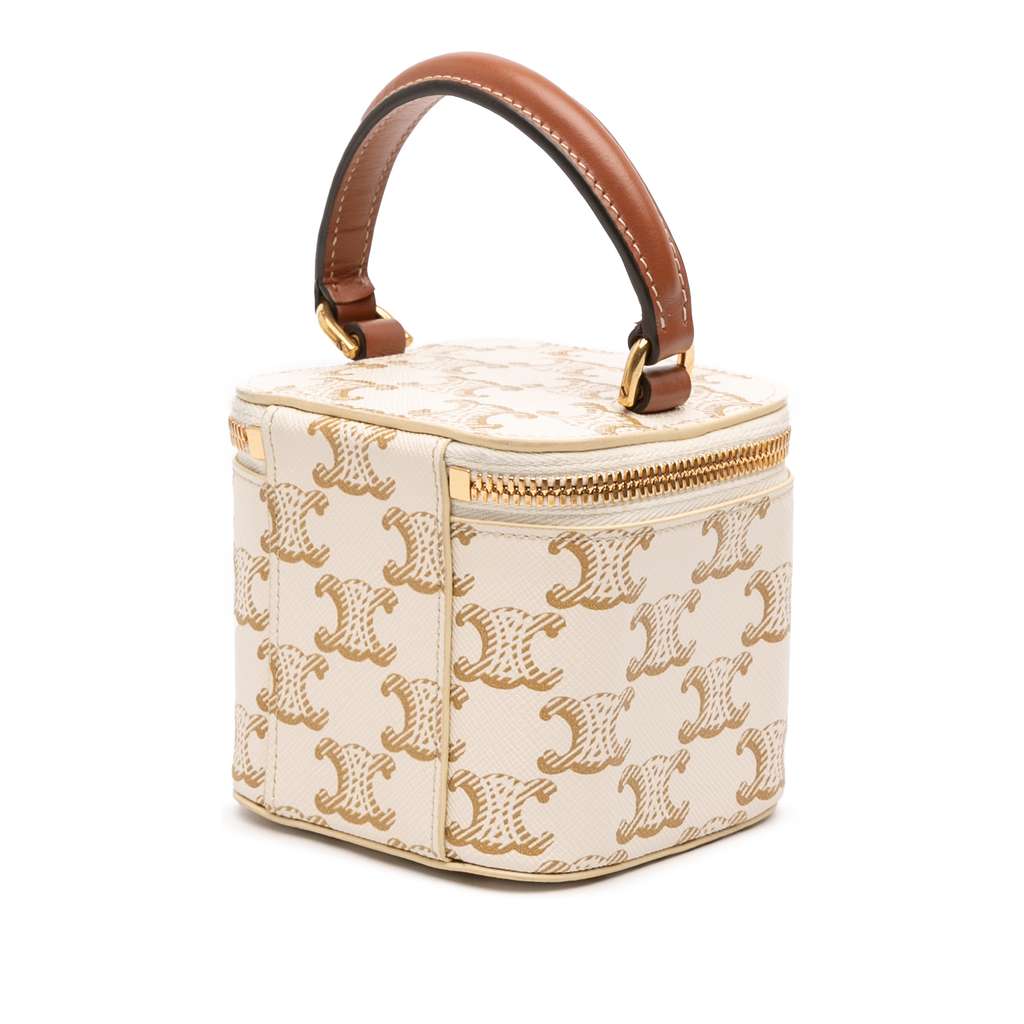 Celine Mini Triomphe Coated Canvas Vanity Case - Back view