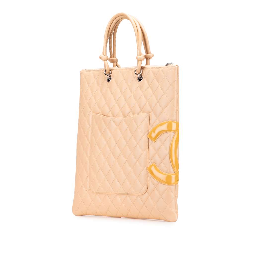 Chanel Quilted Lambskin Cambon Ligne Flat Tote - 2