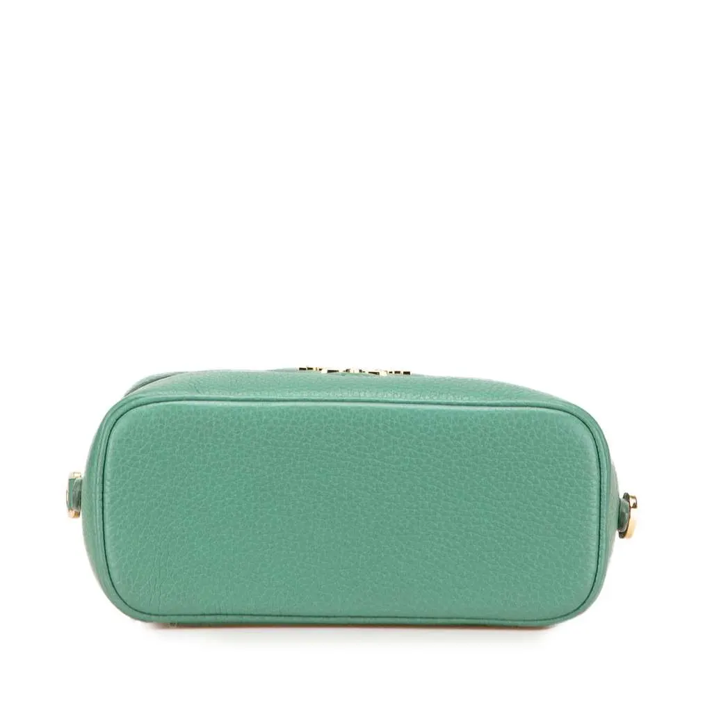 Prada Mini Vitello Daino Vanity Top Handle Bag Green Leather Good - Inside View