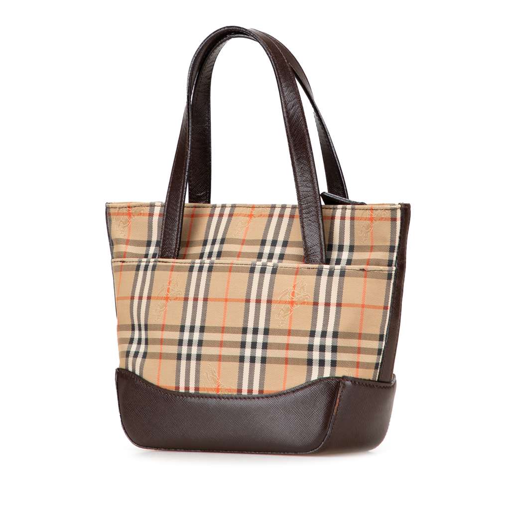 Burberry Haymarket Check Canvas Handbag - Back view