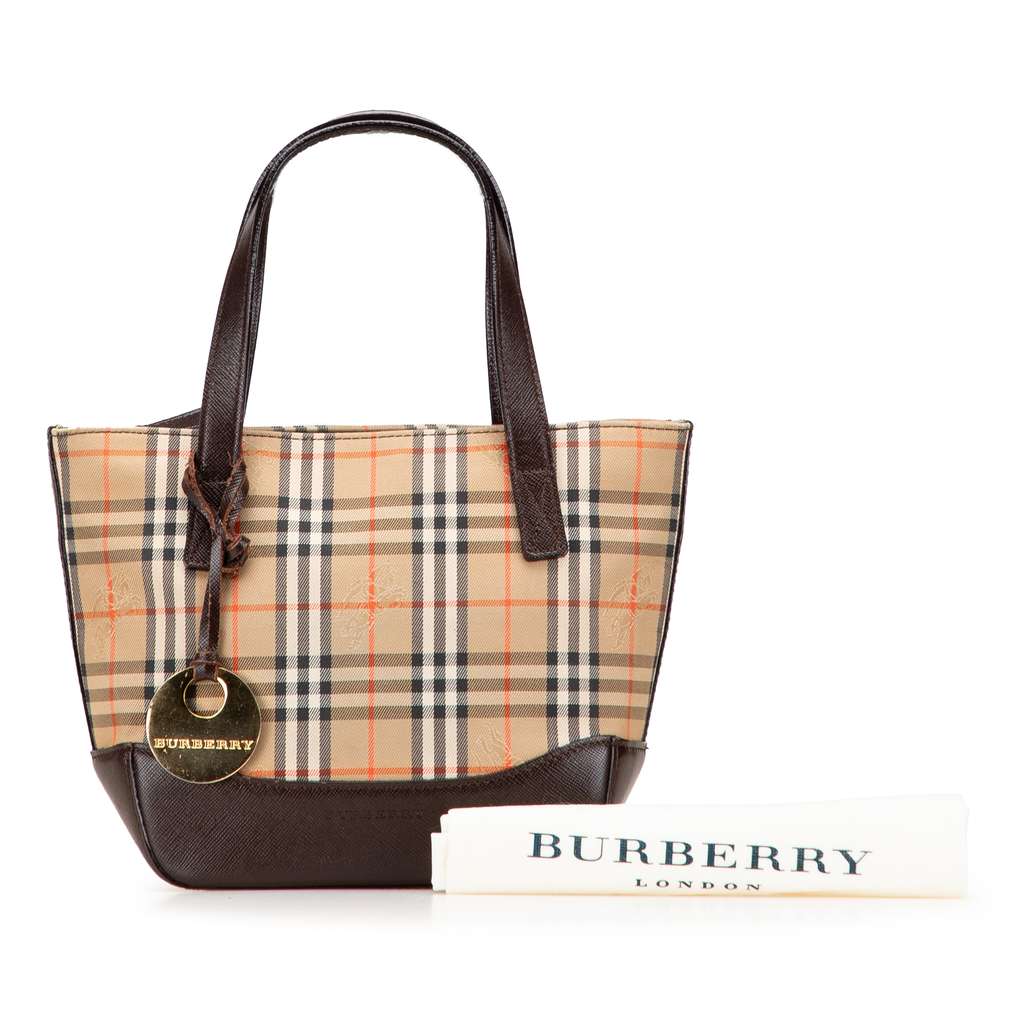Burberry Haymarket Check Canvas Handbag - Image 13