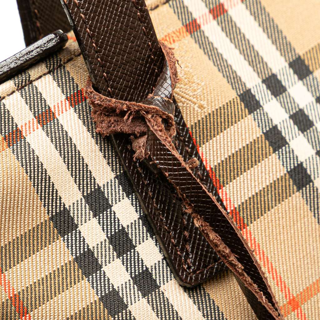 Burberry Haymarket Check Canvas Handbag - Image 10