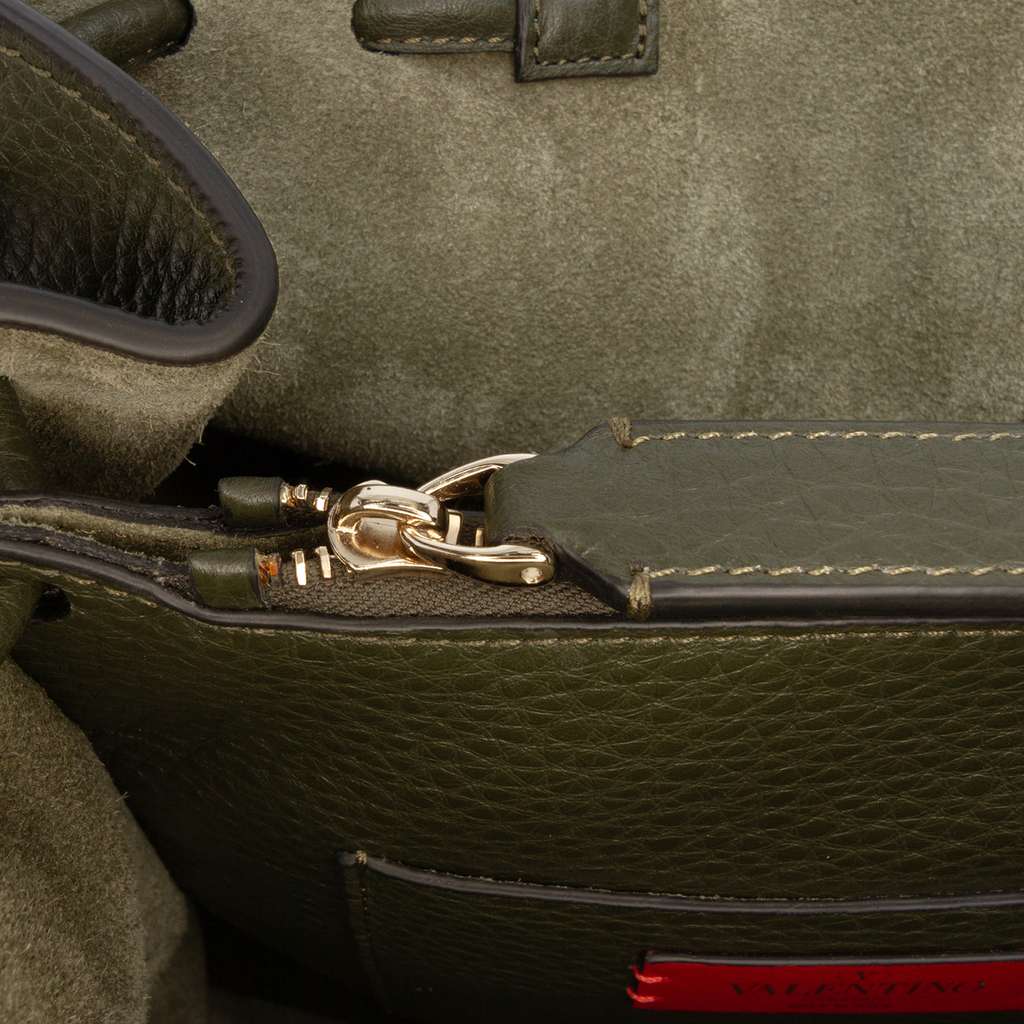 Valentino Grained Calfskin Rockstud Flap Backpack - Side view