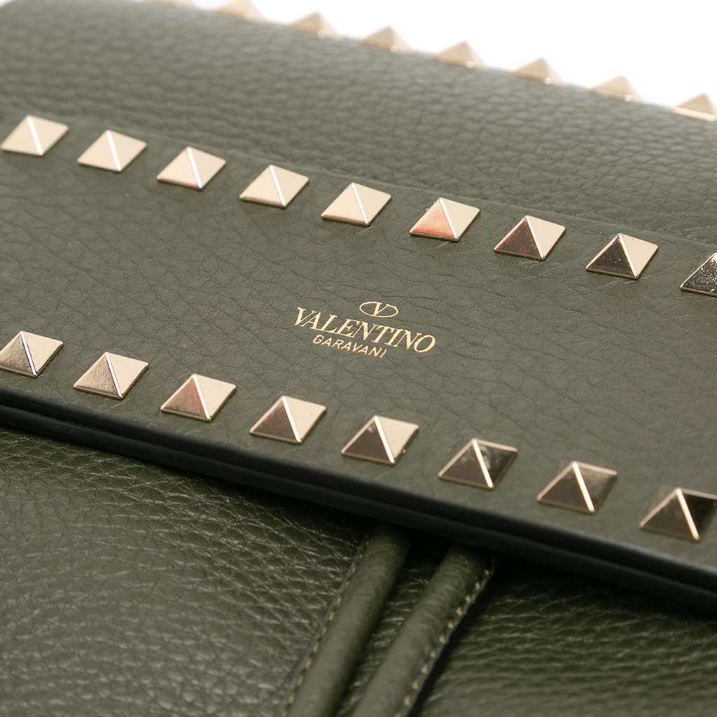 Valentino Grained Calfskin Rockstud Flap Backpack - Detail 1