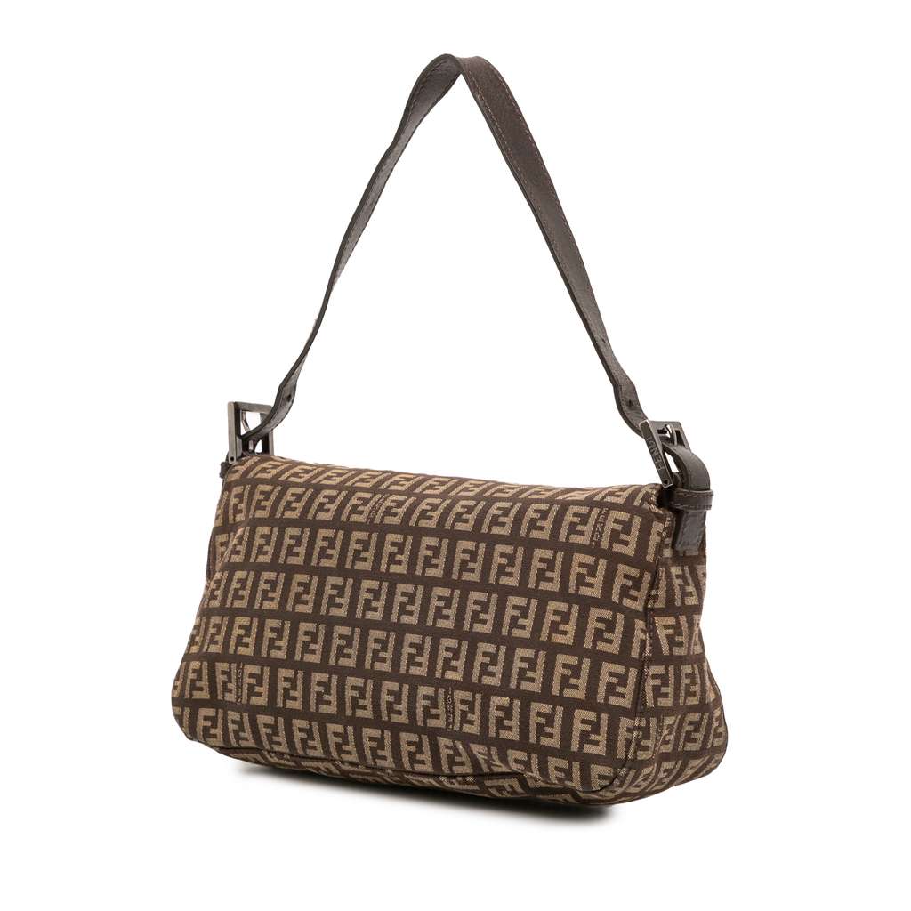 Fendi Zucchino Canvas Double Flap Shoulder Bag - 2