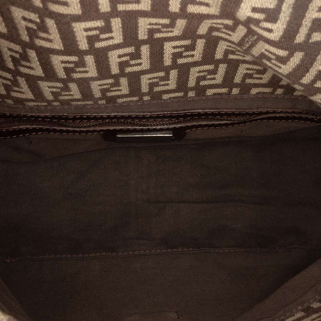 Fendi Zucchino Canvas Double Flap Shoulder Bag - 4