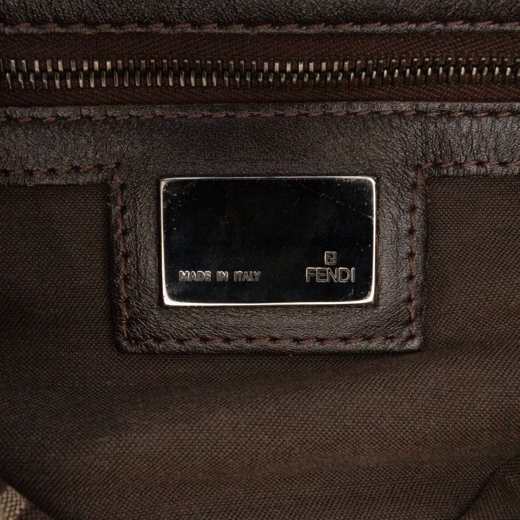 Fendi Zucchino Canvas Double Flap Shoulder Bag - 5