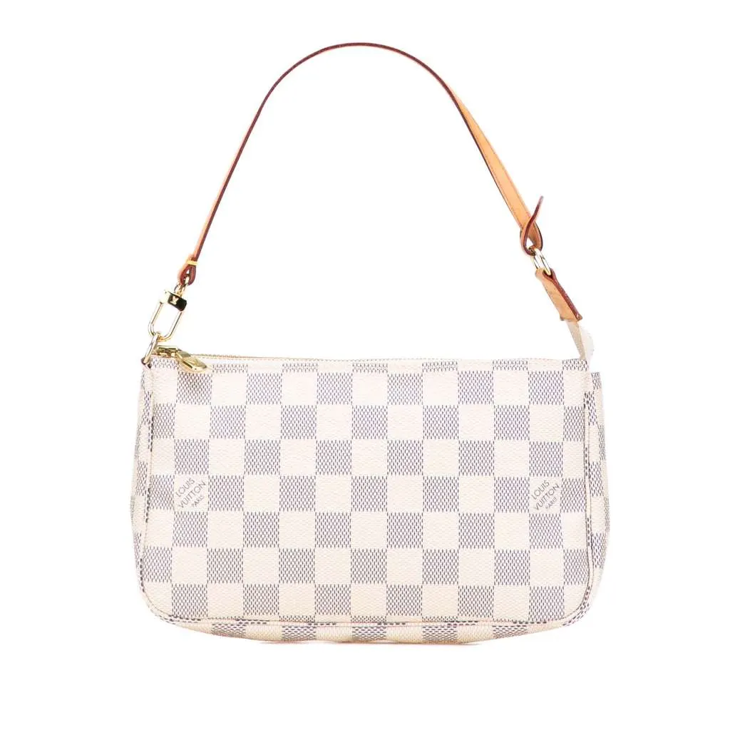 Louis Vuitton Damier Azur Pochette Accessoires White Canvas Good - Front View