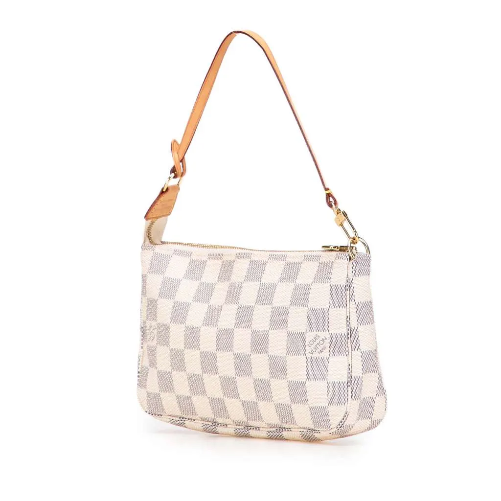 Louis Vuitton Damier Azur Pochette Accessoires White Canvas Good - Back View