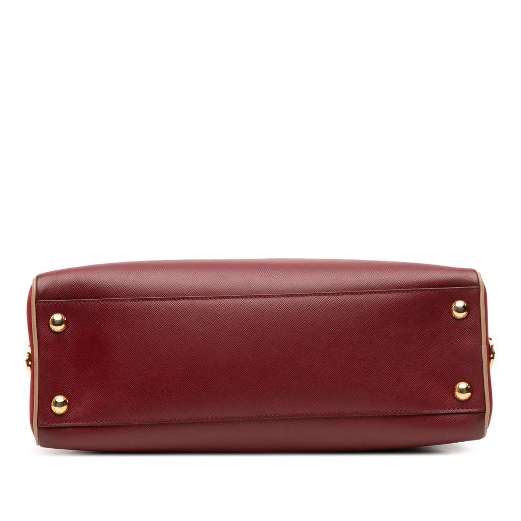 Prada Saffiano Lux Pyramid Frame Top Handle Bag - Image 6