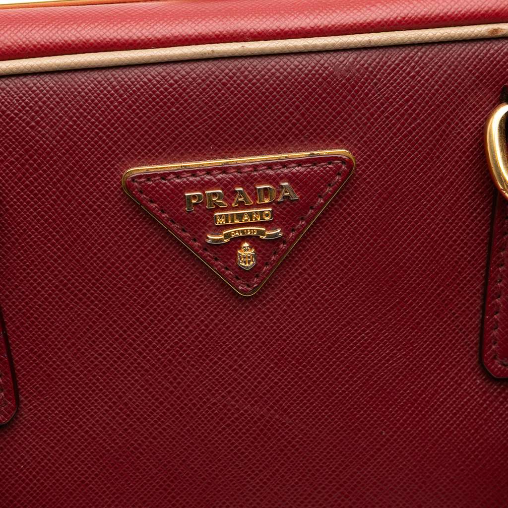 Prada Saffiano Lux Pyramid Frame Top Handle Bag - Detail 2