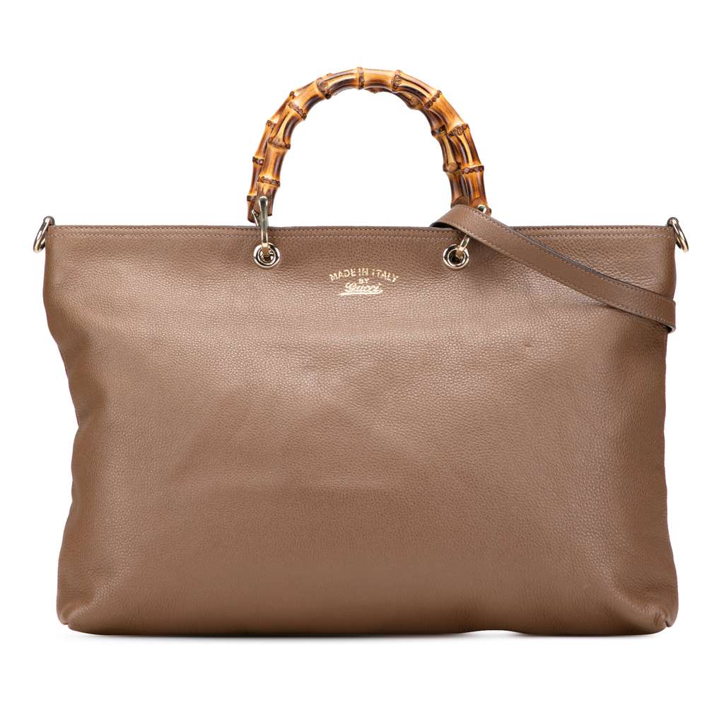 Gucci Large Calfskin Bamboo Shopper Satchel
