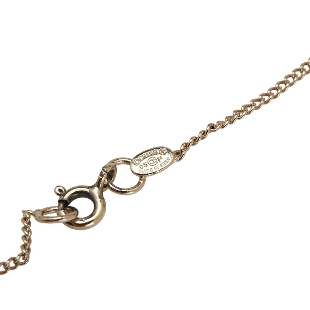 Chanel Gold Plated Enamel CC Heart Pendant Necklace - 4