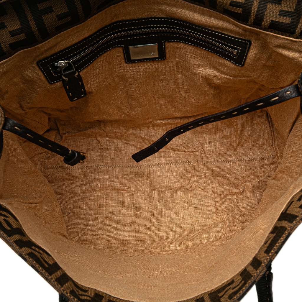 Fendi Large Zucca Canvas Selleria Linda Handbag - 4