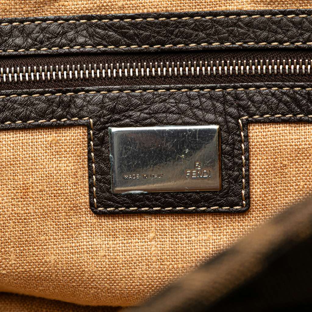 Fendi Large Zucca Canvas Selleria Linda Handbag - Side view