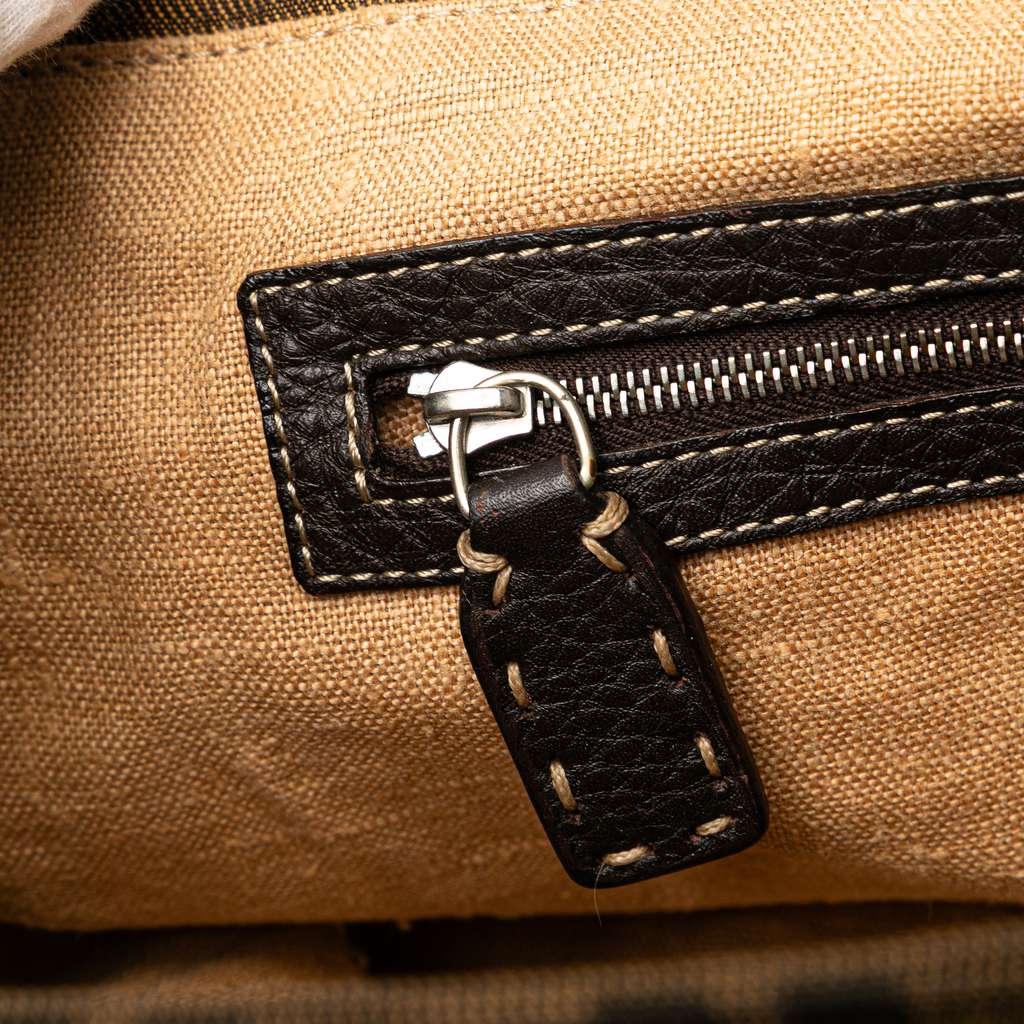 Fendi Large Zucca Canvas Selleria Linda Handbag - Detail 2