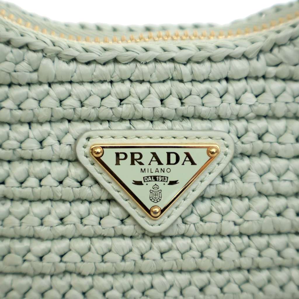 Prada Yarn Effect Raffia Crochet Re Edition 2005 Satchel - Detail 1