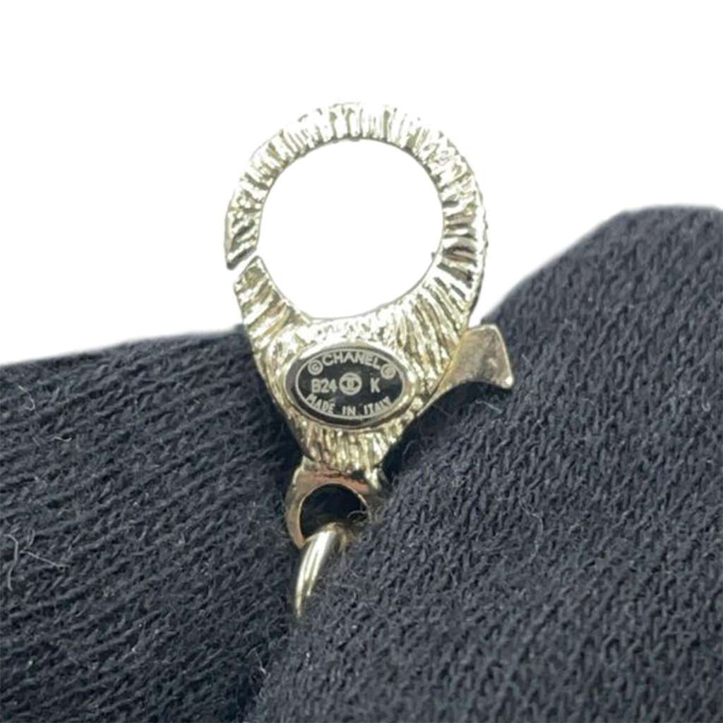 Chanel Gold Plated CC Rhinestone Pendant Necklace - Detail 2