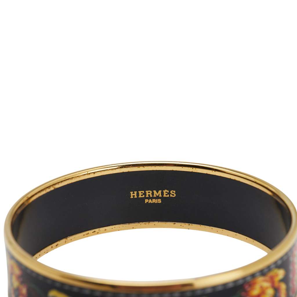 Hermès Wide Enamel Brazil Feather Bangle 70 - 4