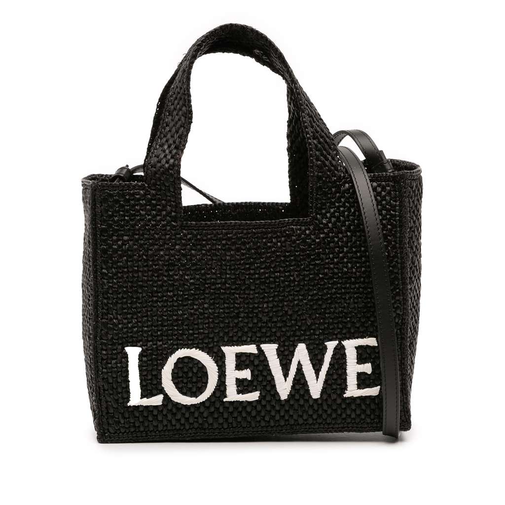 Loewe Small Raffia Font Tote