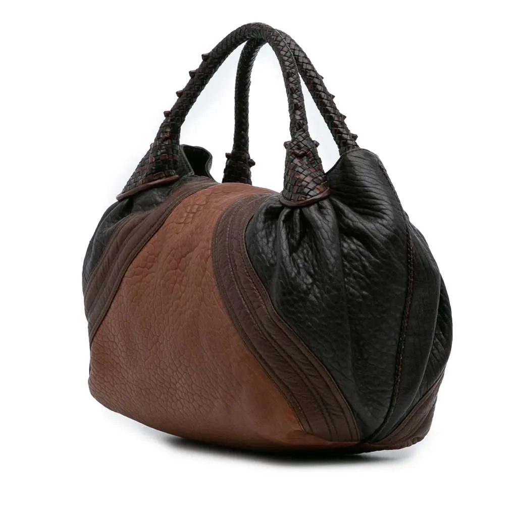 Fendi Nappa Nuvolata Spy Hobo Brown Leather Good - Back View