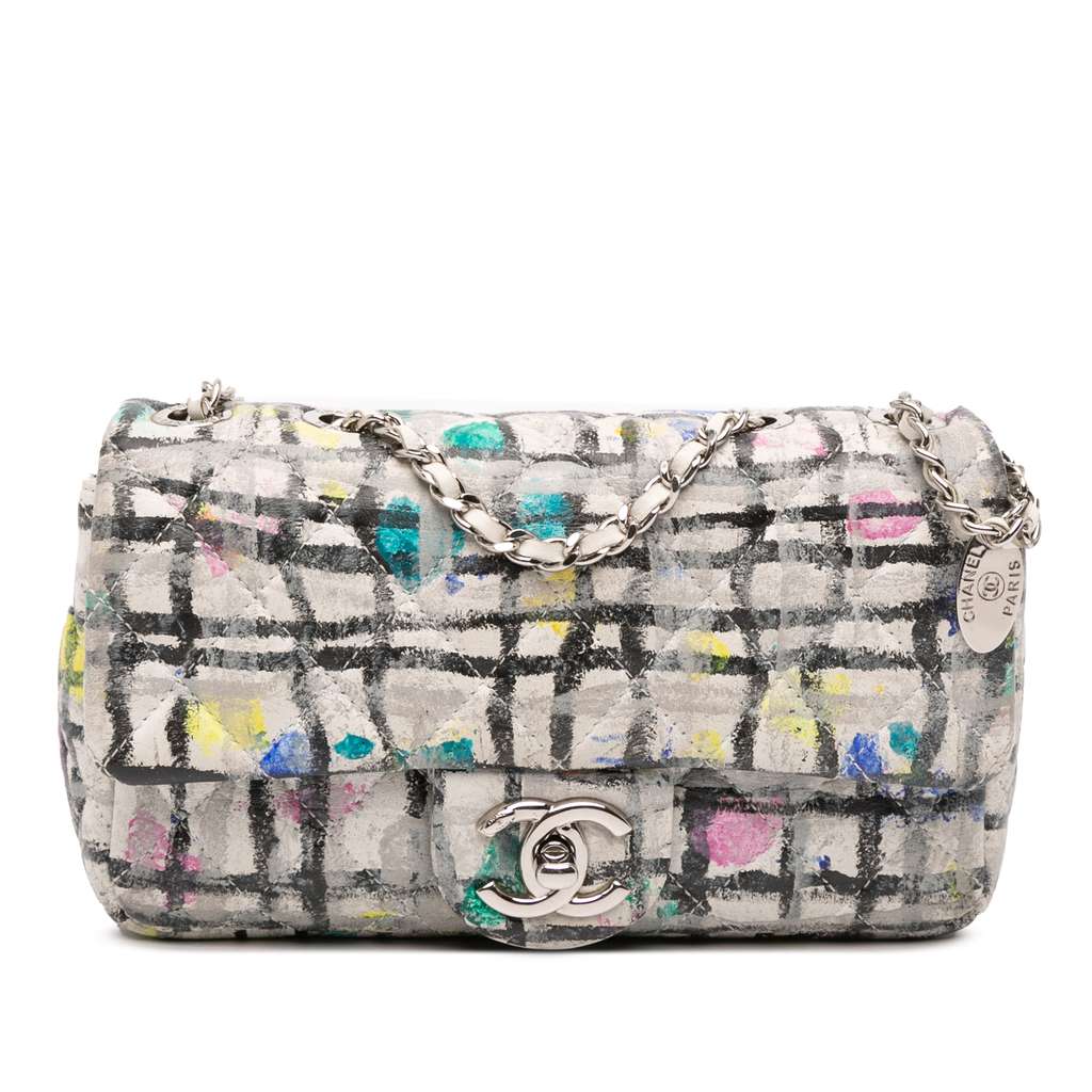 Chanel Mini Rectangular Calfskin Hand Painted Graffiti Flap