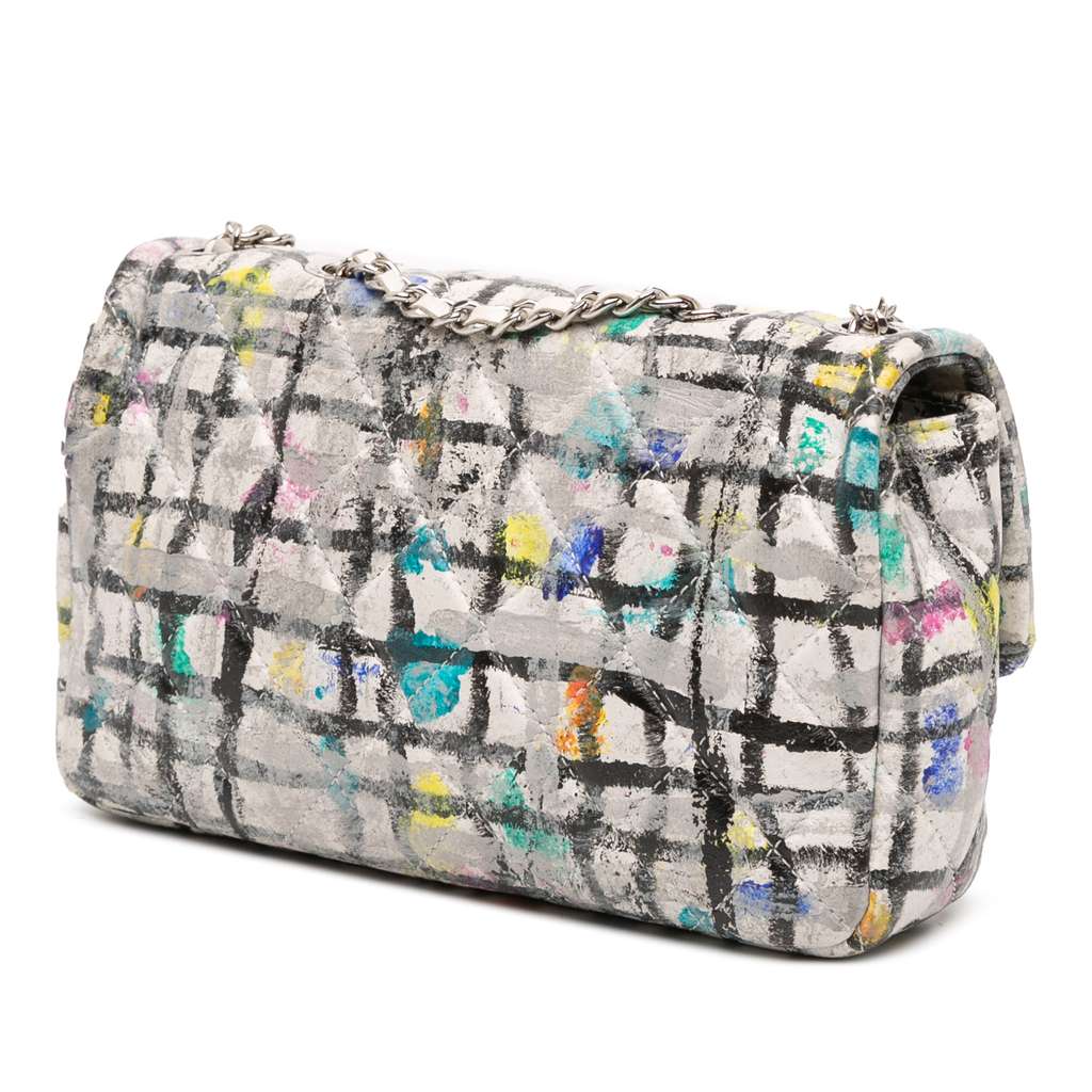Chanel Mini Rectangular Calfskin Hand Painted Graffiti Flap - Back view