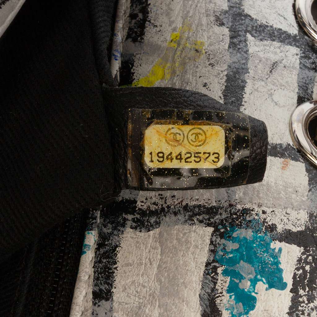 Chanel Mini Rectangular Calfskin Hand Painted Graffiti Flap - Detail 1
