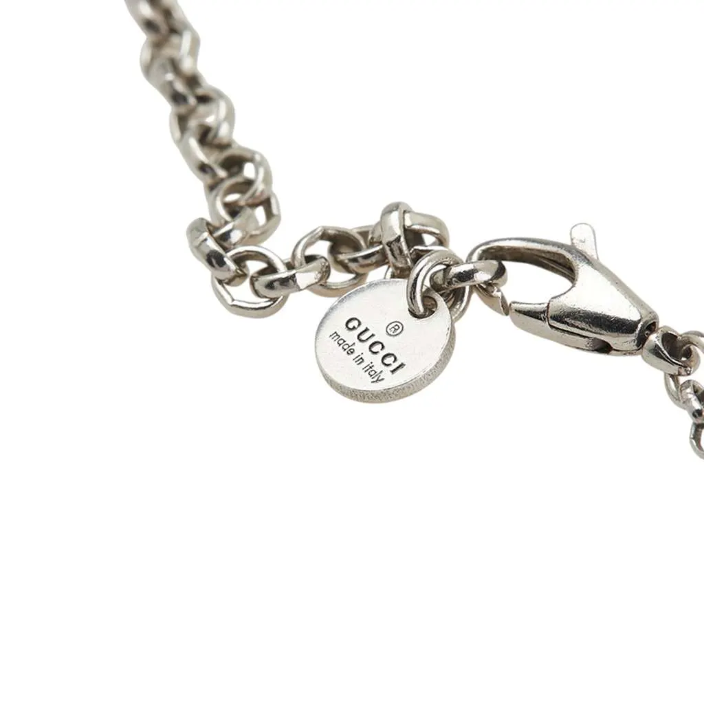 Gucci Sterling Silver Interlocking G Pendant Necklace Silver Silver Good - Inside View