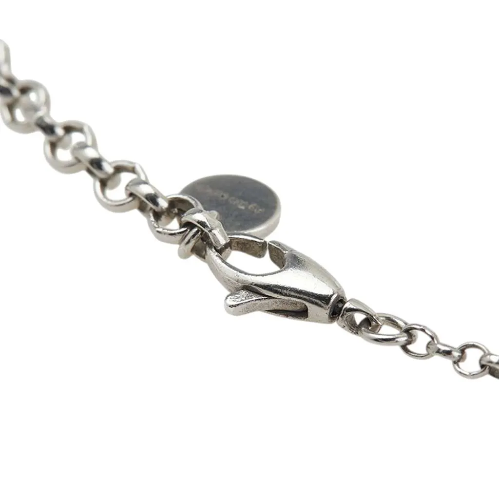 Gucci Sterling Silver Interlocking G Pendant Necklace Silver Silver Good - Model View