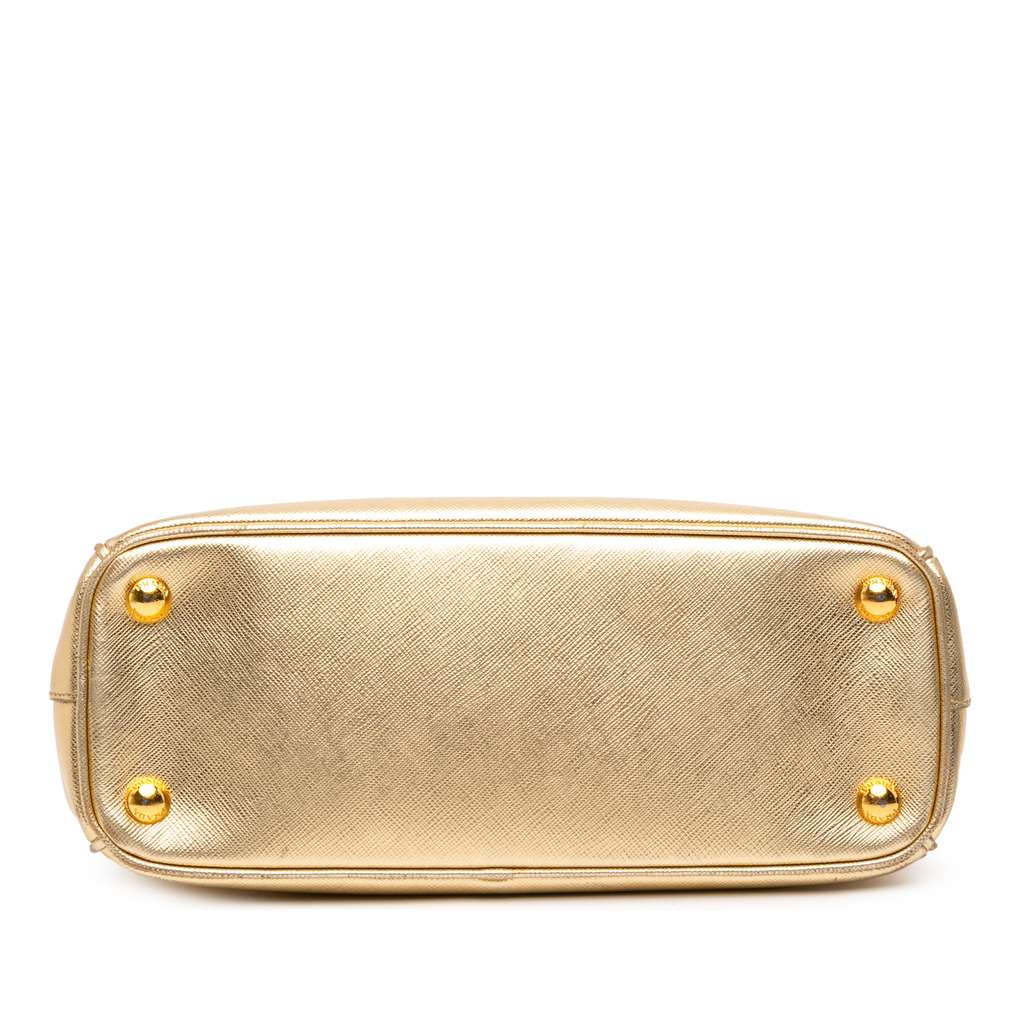 Prada Small Metallic Saffiano Lux Galleria Double Zip Satchel - 3