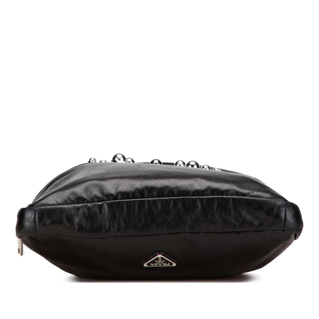 Prada Leather Logo Metal Plate Vertical Tote - Image 6