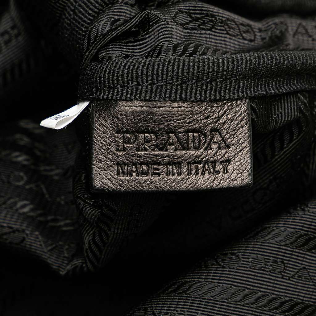 Prada Leather Logo Metal Plate Vertical Tote - Detail 2