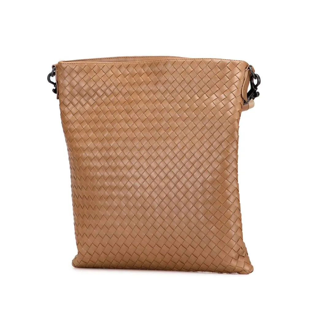 Bottega Veneta Nappa Intrecciato Crossbody Brown Leather Good - Back View