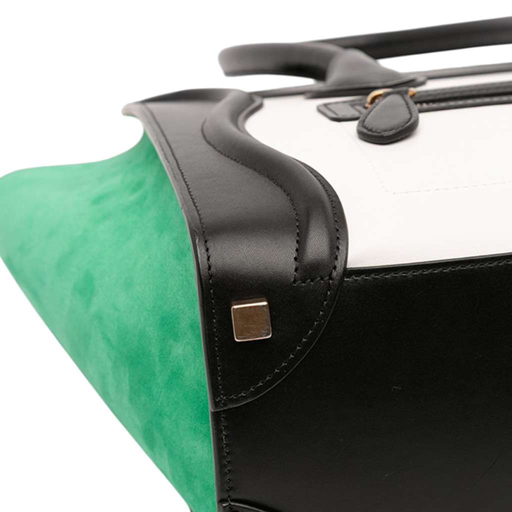 Celine Micro Tricolor Nubuck and Calfskin Luggage Tote - Detail 1