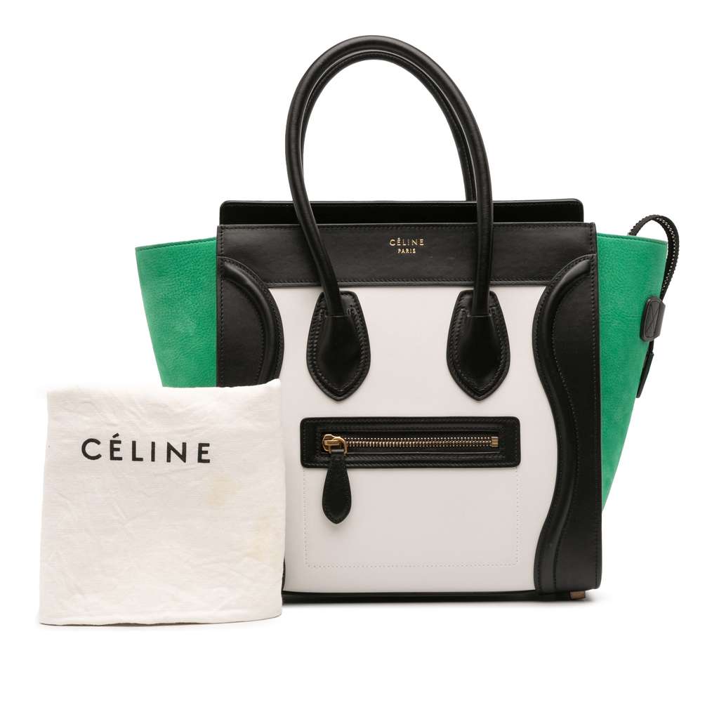 Celine Micro Tricolor Nubuck and Calfskin Luggage Tote - Image 12