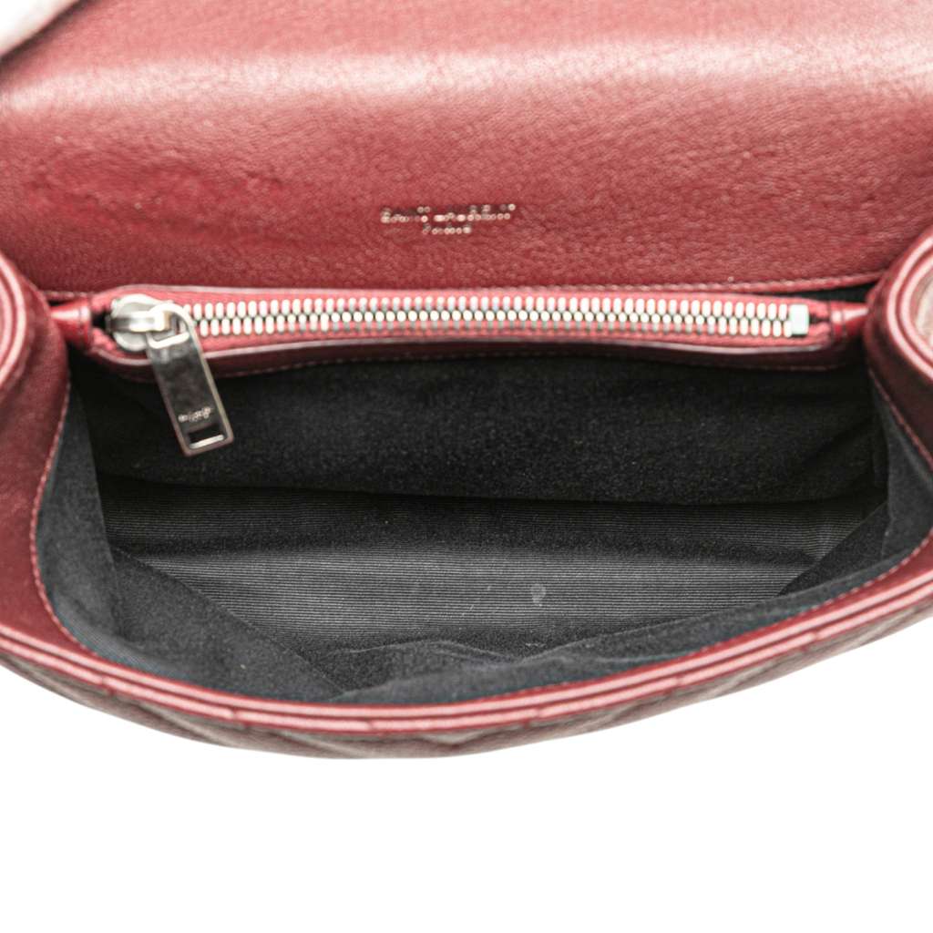 Saint Laurent Medium Monogram Chevron Quilted Lambskin College Satchel - 4